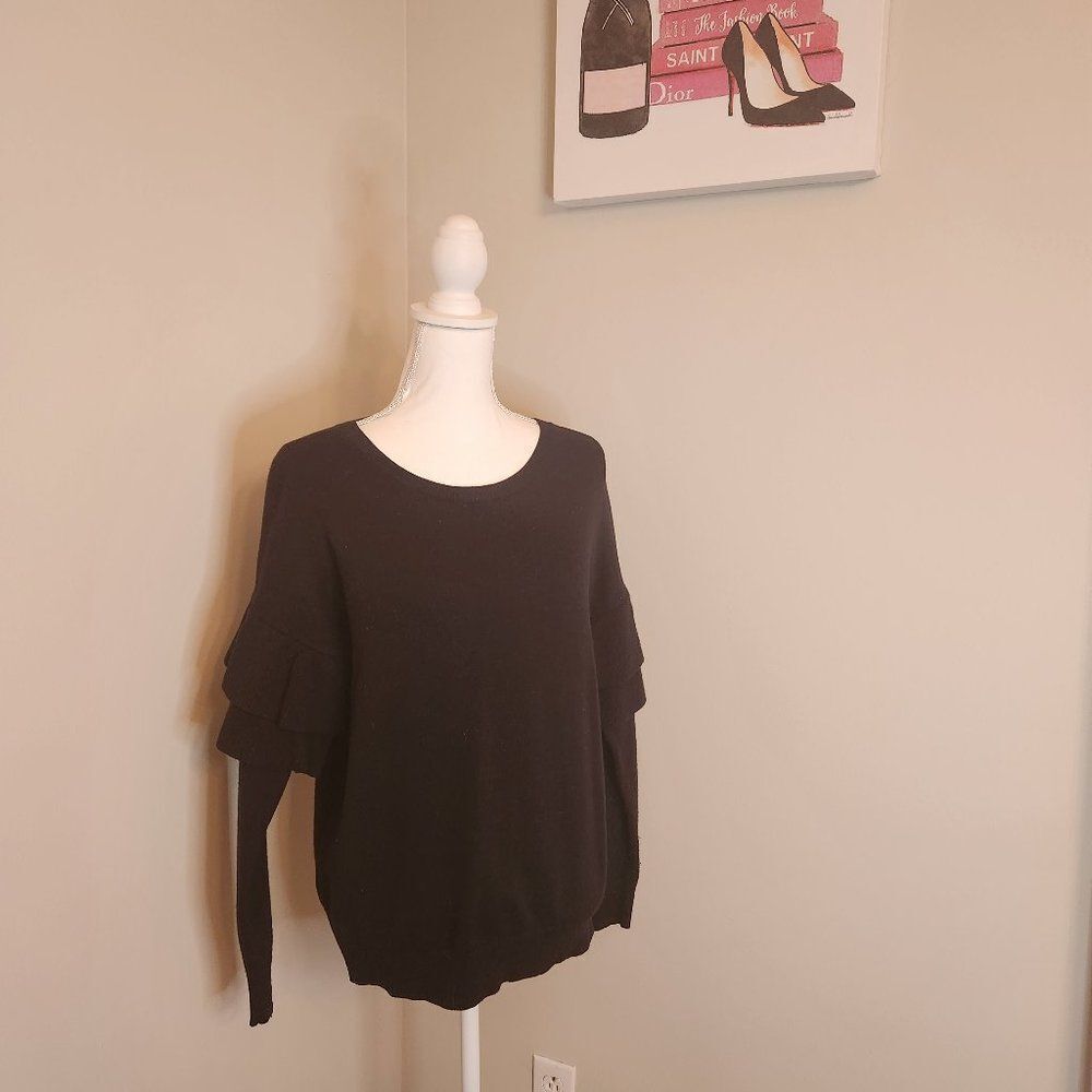 Black Banana Republic Sweater With Ruffle Sleeves